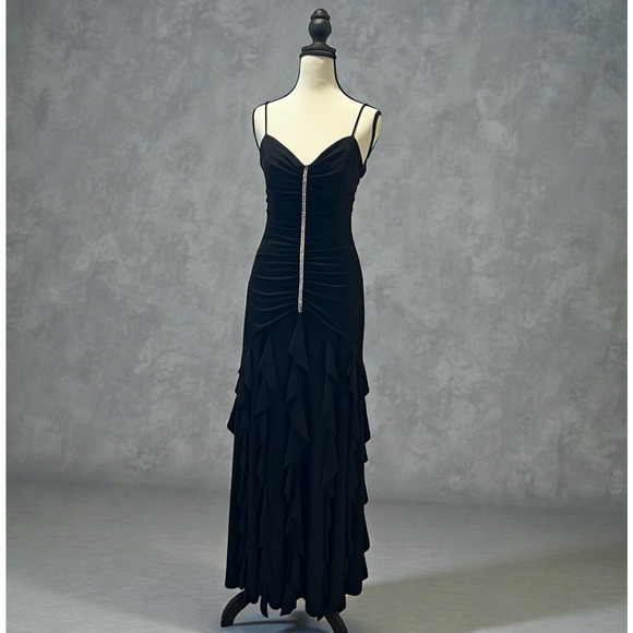 Scott McClintock Dresses & Skirts - Scott McClintock USA Women's Size 10 Black Mermaid Maxi Evening Gown Rhinestones